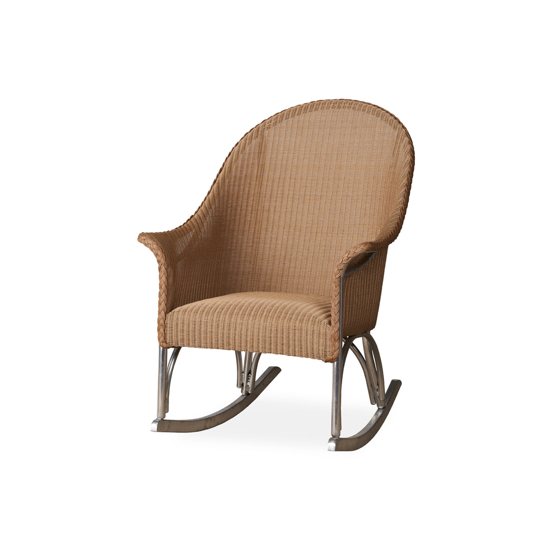 All Seasons High Back Porch Rocker with Padded Seat