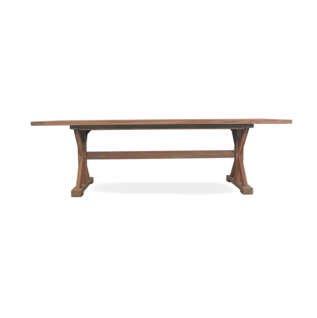 Teak 99" Rectangular Trestle Base Dining Table