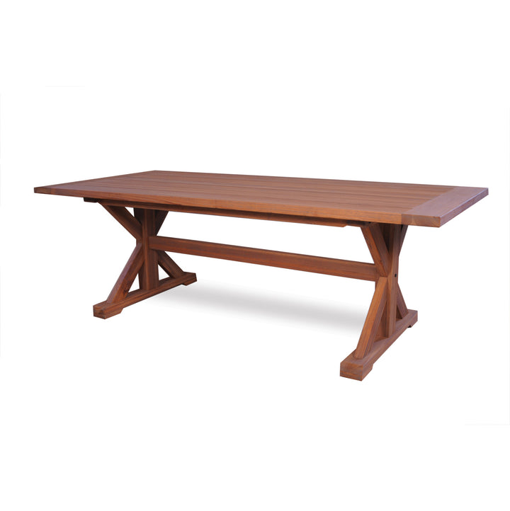 Teak 87" Rectangular Trestle Base Dining Table