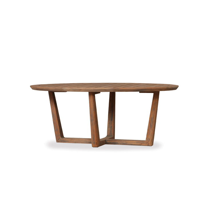 Teak 48" Oval Sled Base Cocktail Table