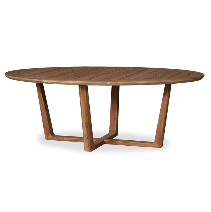 Teak 84" Oval Sled Base Dining Table