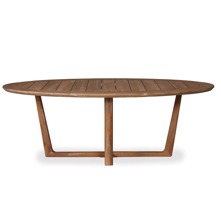 Teak 84" Oval Sled Base Dining Table