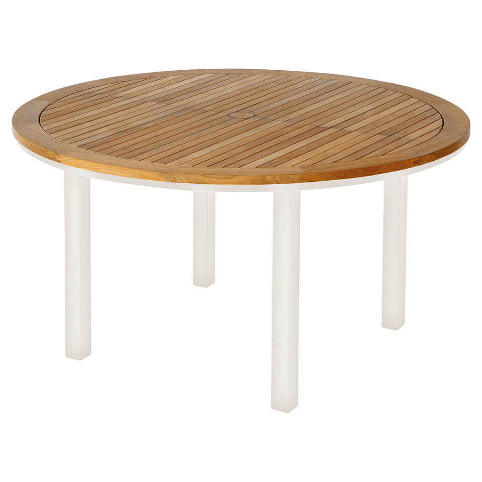 Aura 56" Circular Dining Table - Teak Top