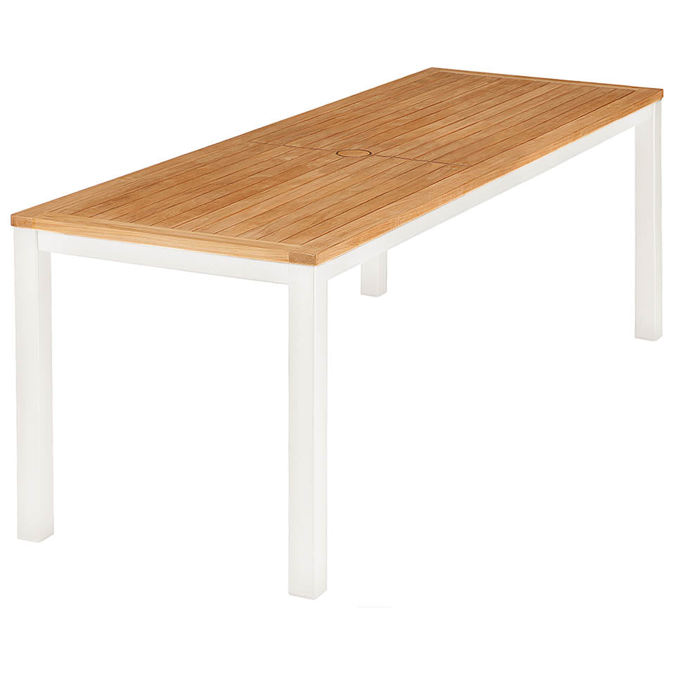 Aura 79" Rectangular Narrow Dining Table – Teak Top