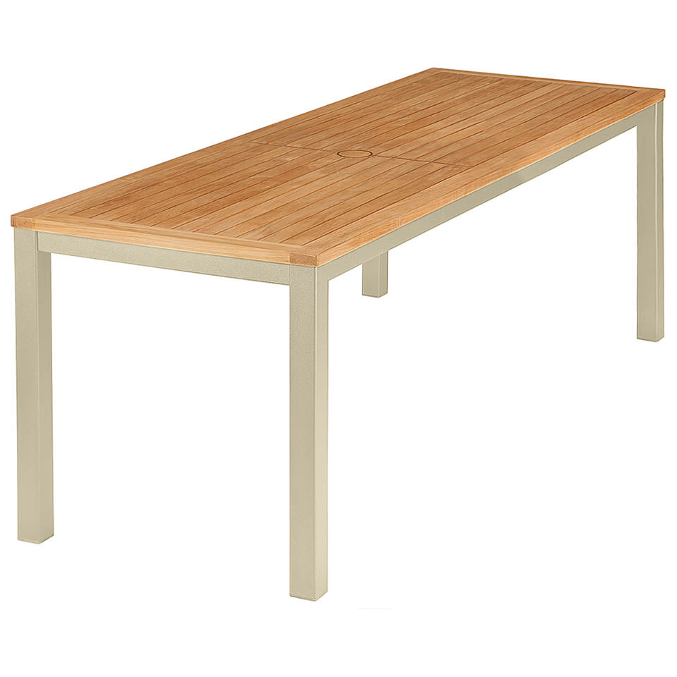 Aura 79" Rectangular Narrow Dining Table – Teak Top