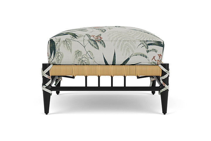 Low Country Ottoman Delicate Botanical Sage / Natural