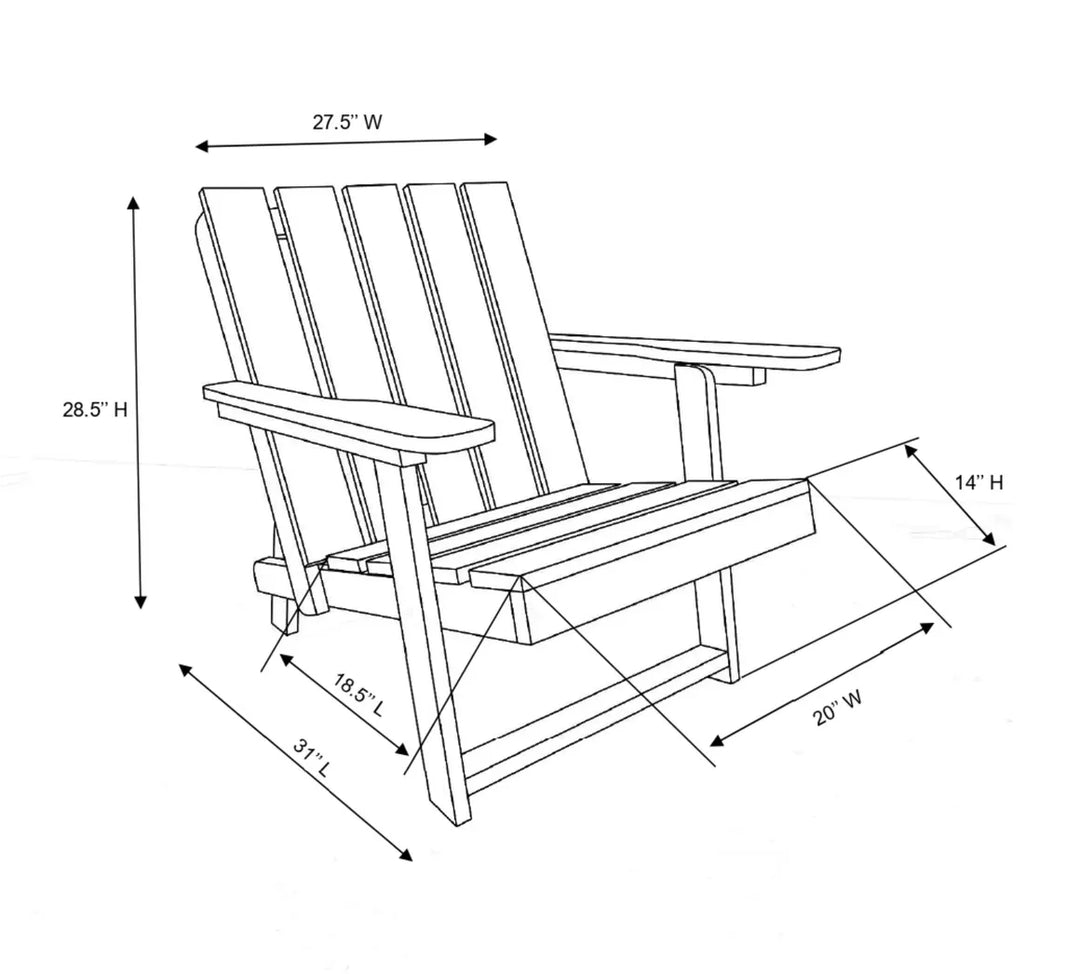 Amalfi Folding Modern Adirondack Chair