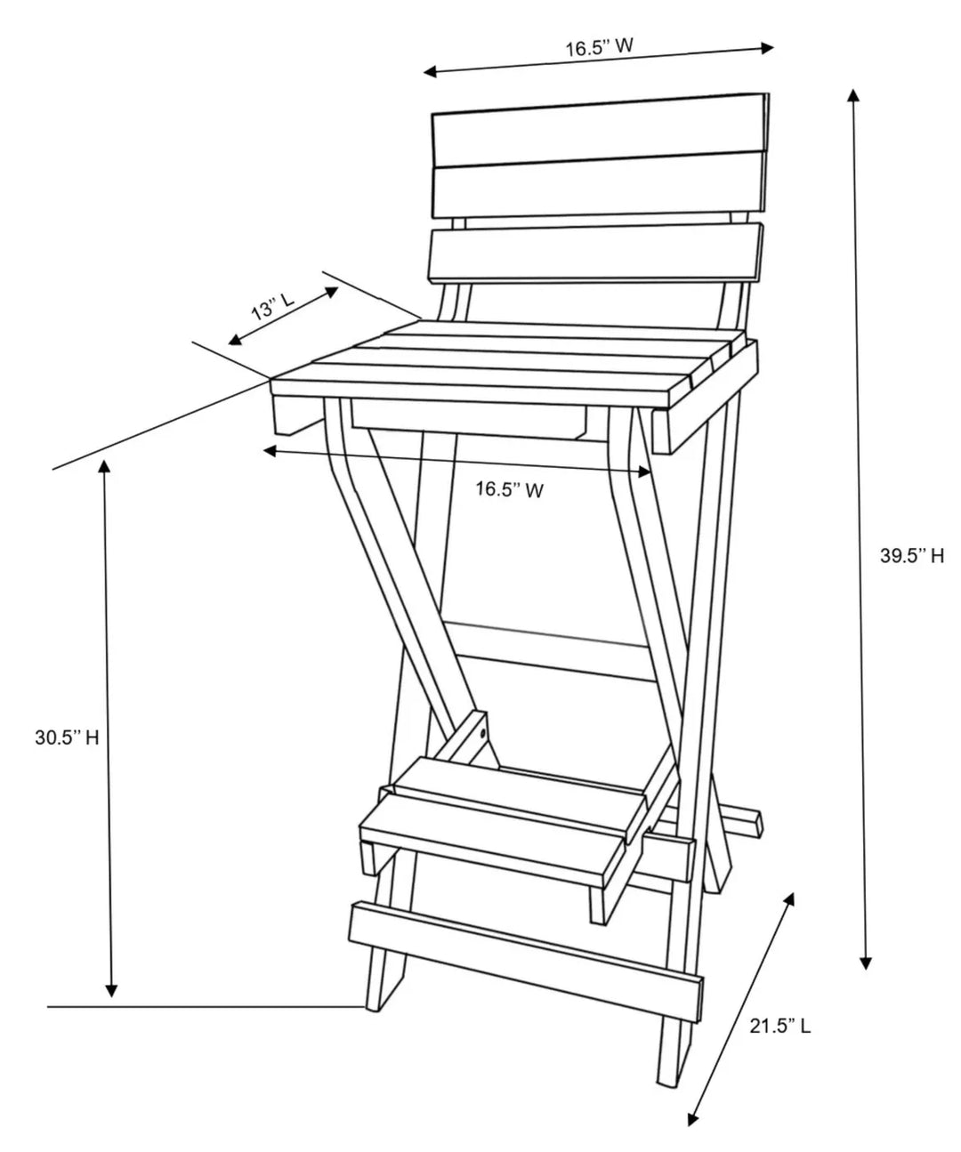 Key West Folding Bar Chair