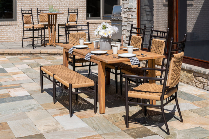 Teak 63-84" Butterfly Leaf Umbrella Dining Table