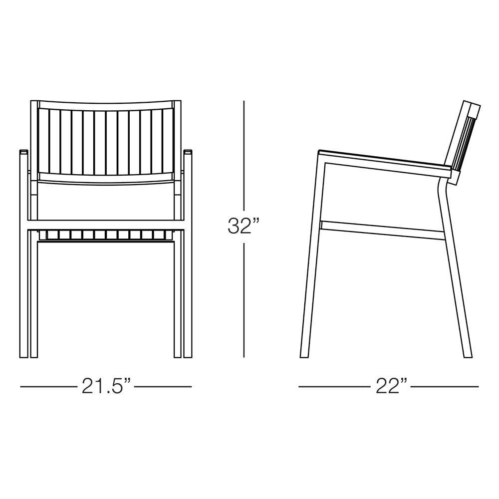 Sicilia Dining Chair with Faux Teak