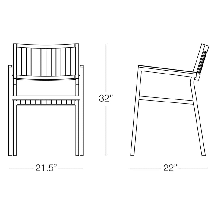 Sicilia Dining Chair with Faux Teak