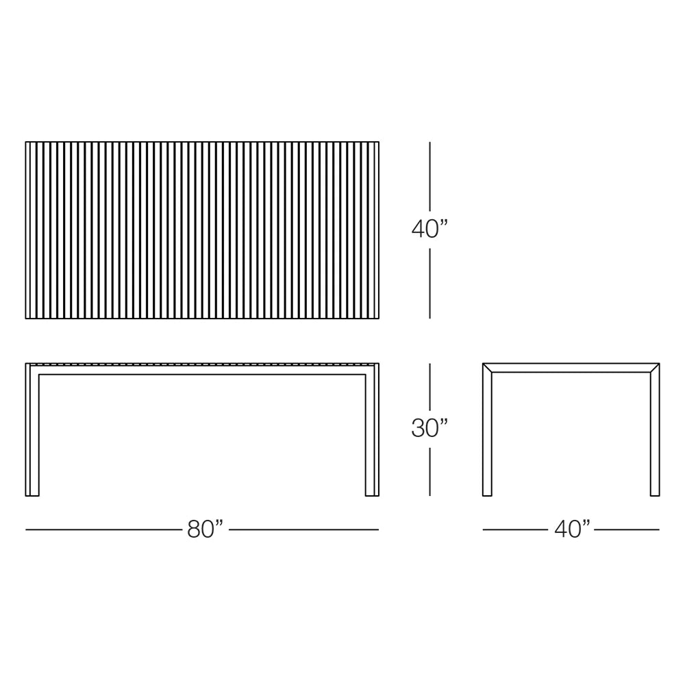 Sicilia 80" Rectangular Dining Table