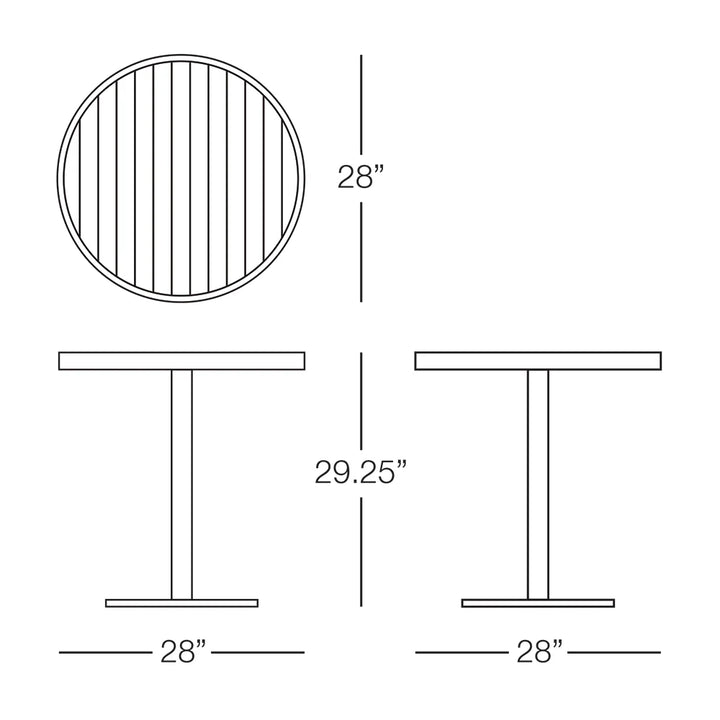 Sicilia Round Pedestal Table with Alumawood