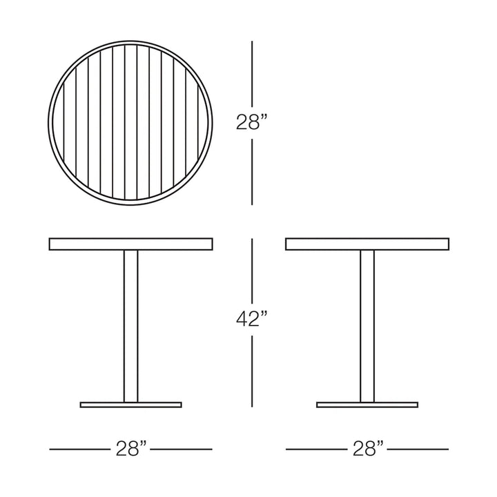 Sicilia Round Pedestal Bar Table with Alumawood