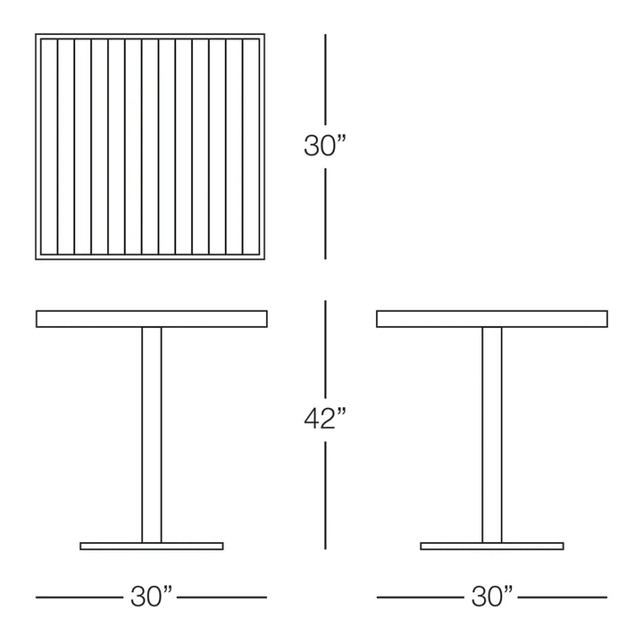 Sicilia Square Pedestal Bar Table with Alumawood