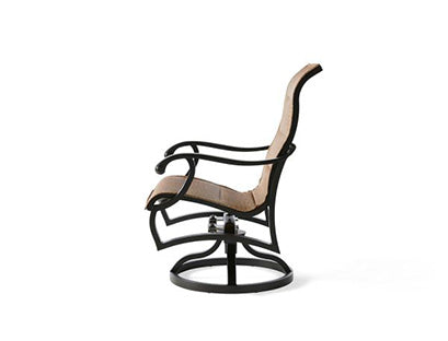 Volare Padded Sling Swivel Rocking Dining Armchair