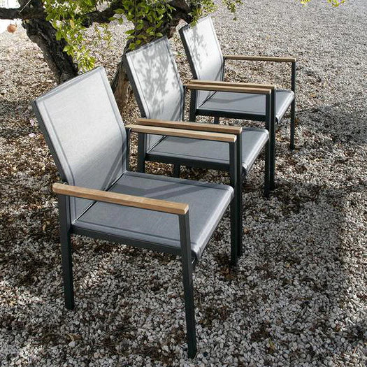 Aura Aluminum Stacking Dining Armchair
