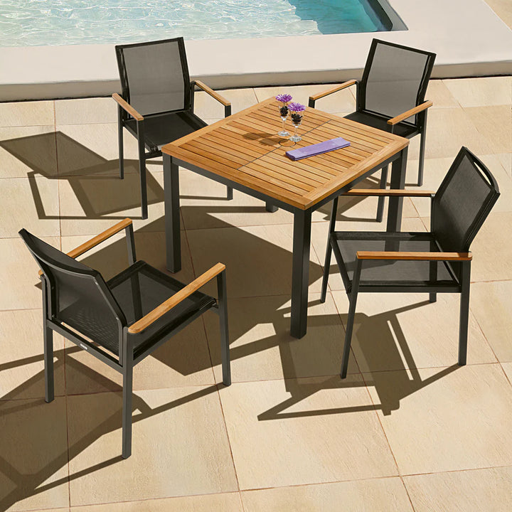 Aura Aluminum Stacking Dining Armchair