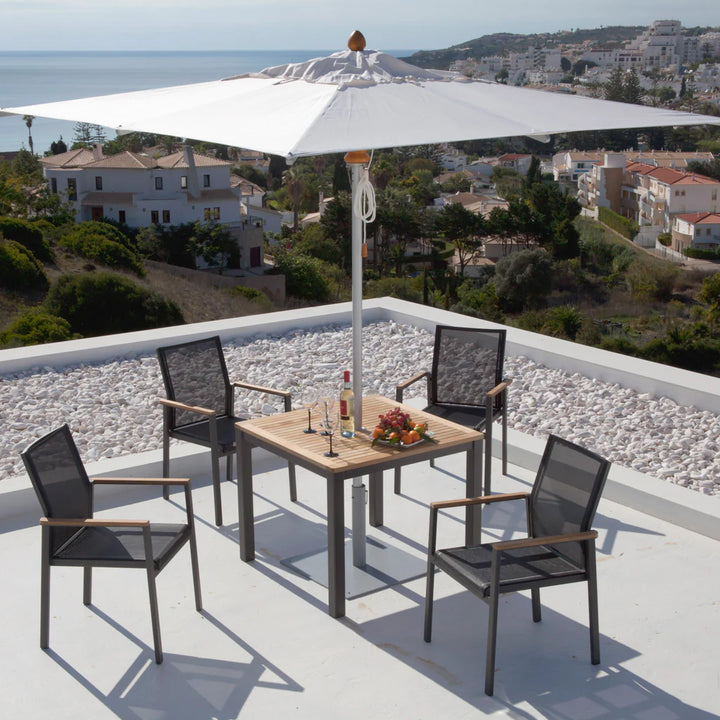 Aura Aluminum Stacking Dining Armchair