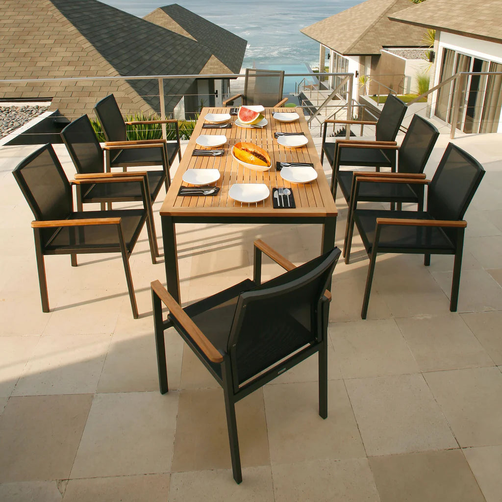 Aura Aluminum Stacking Dining Armchair