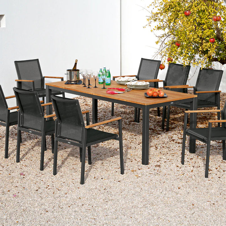 Aura Aluminum Stacking Dining Armchair