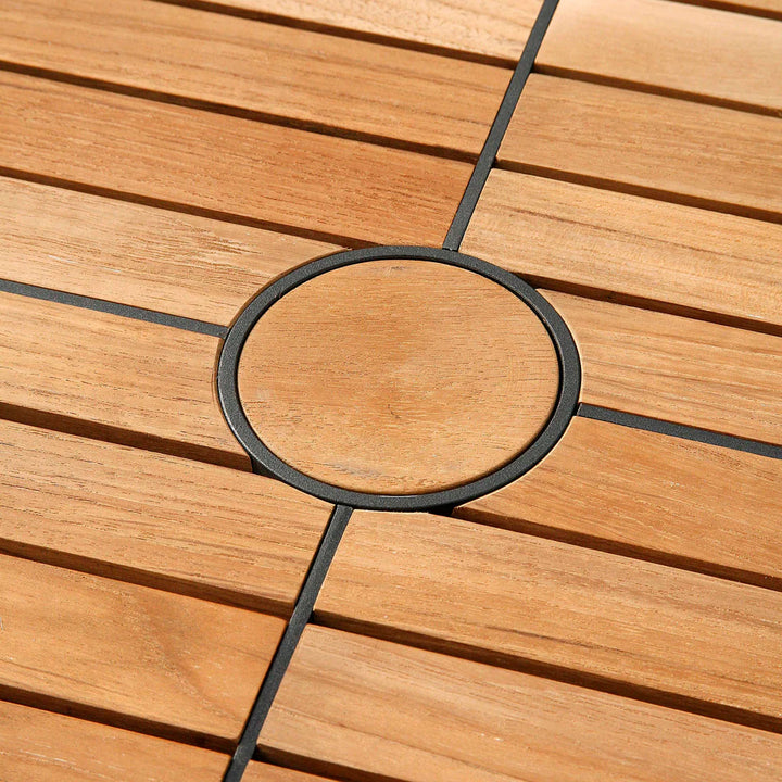 Aura 56" Circular Dining Table - Teak Top