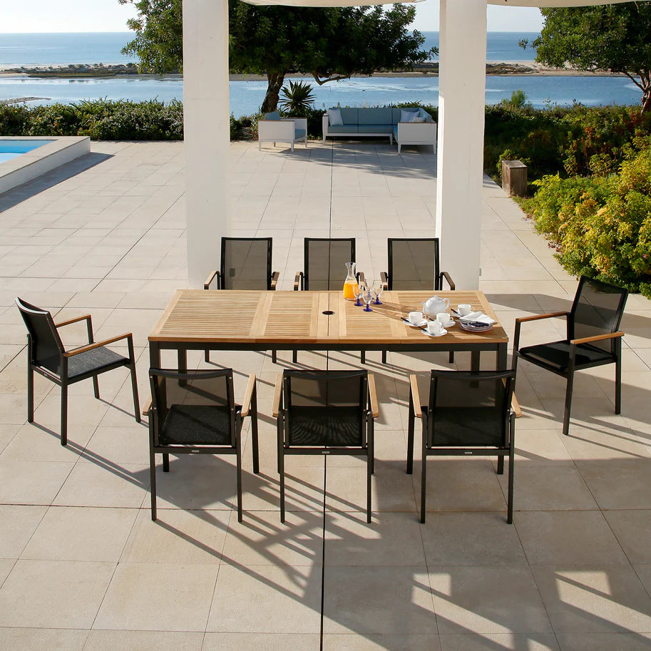 Aura 59" Rectangular Extending Dining Table – Teak Top