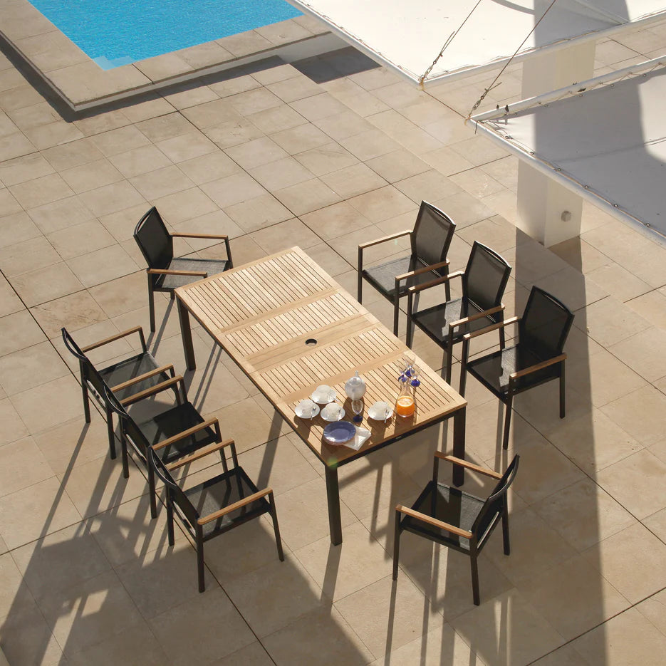 Aura 59" Rectangular Extending Dining Table – Teak Top