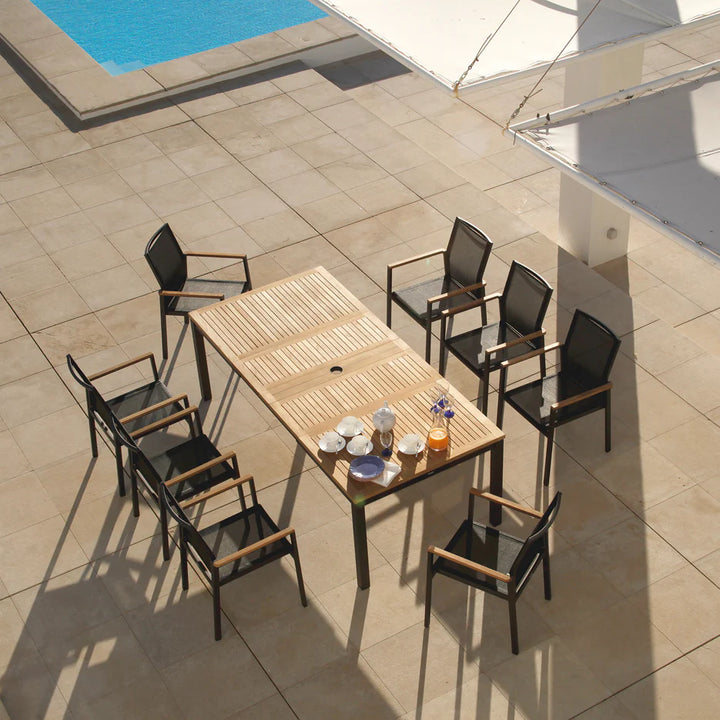 Aura 59" Rectangular Extending Dining Table – Teak Top