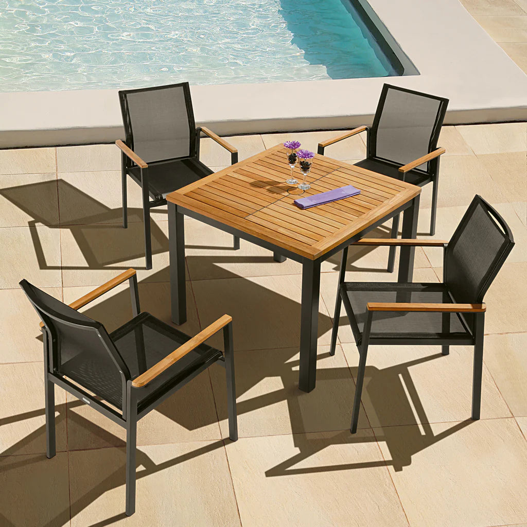 Aura 57" Rectangular Dining Table - Teak Top